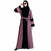 Dual colored Dubai style abaya- Black-Puce Pink
